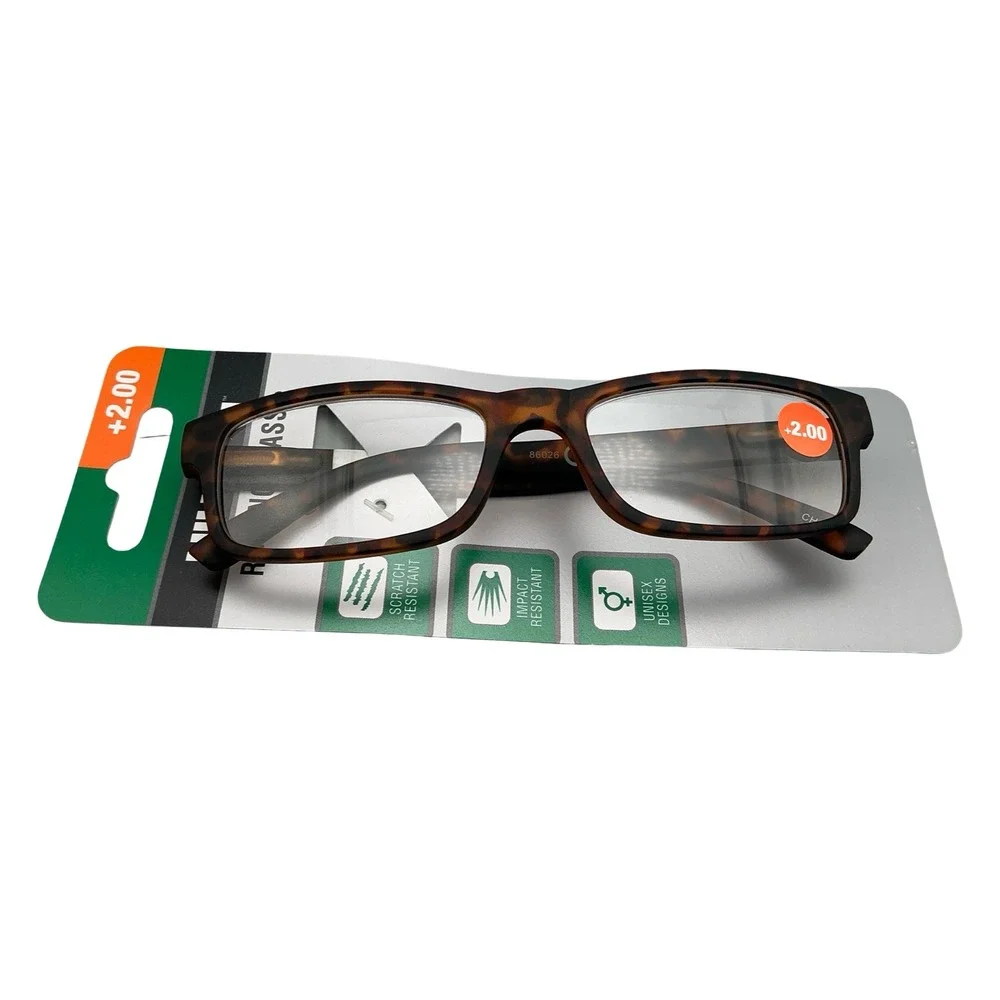 Hillman Unisex Tortoise Shell Reading Glasses +2.00 Strength 86026